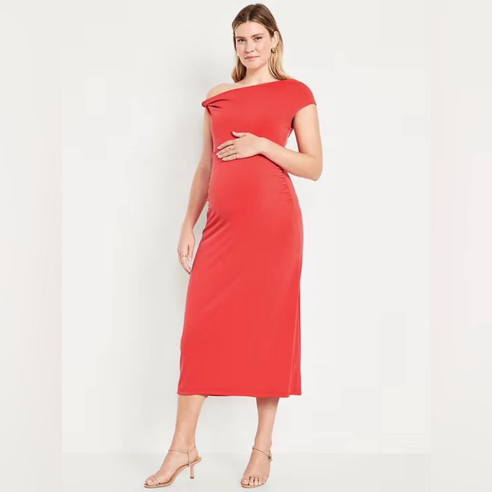 NWT! The Occasion by Old Navy Maternity Asymmetrical Shoulder Maxi Dress - M 🌱